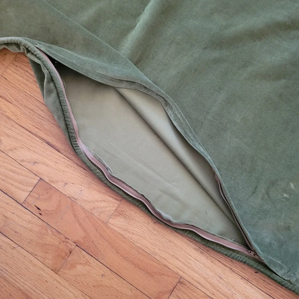 Pintura Studio Olive Green Velour Custom Rectangle Pillow Cover Damask Medallion